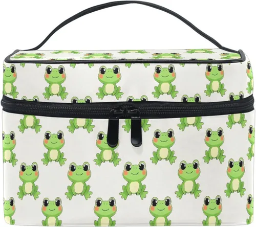 Miniatura 30 de Bolsa de Maquillaje, Estuche de Maquillaje Organizador de Viaje con Diseño de Calavera y Flores, Estuche de Cosméticos, Bolsas de Aseo para Niñas