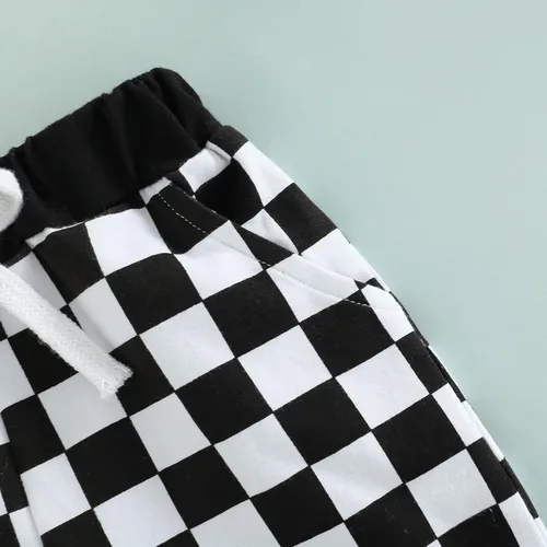 Miniatura 6 de Pantalones cortos de verano para bebé, con estampado a cuadros, de algodón, casuales, cintura elástica, pantalones cortos para correr