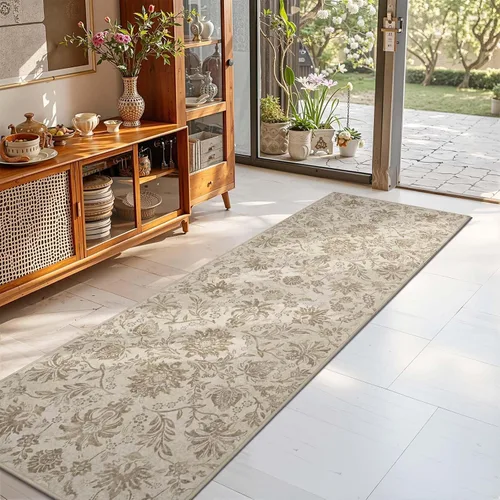 Miniatura 61 de jinchan Lima - Alfombra de pasillo lavable de 2 x 6 pies, antideslizante, de pelo corto, suave, ultrafina, alfombra envejecida para casa de campo