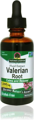 Nature's Answer Extracto de raíz de valeriana de 2 onzas, sin alcohol, sin gluten, kosher, sin OMG, fabricado en Estados Unidos, apoyo calmante y