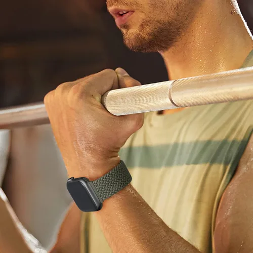 Miniatura 4 de DaQin Paquete de 4 correas elásticas trenzadas Solo Loop para Apple Watch para mujeres y hombres, de 1.575 pulgadas, 1.614 pulgadas, 1.654 pulgadas