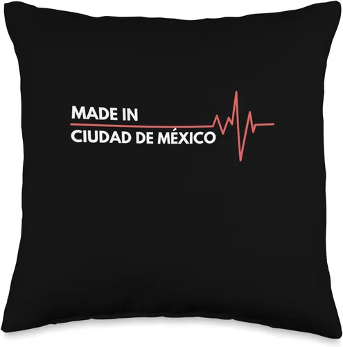 Made In Mexico City Co. Inc. Made City Ciudad de México - Cojín de lugar de nacimiento, 16 x 16 pulgadas, multicolor