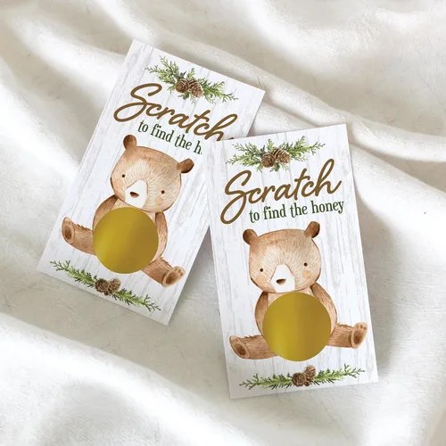 Miniatura 5 de DISTINCTIVS Woodland Bear - Juego de fiesta para raspar - 28 cartas