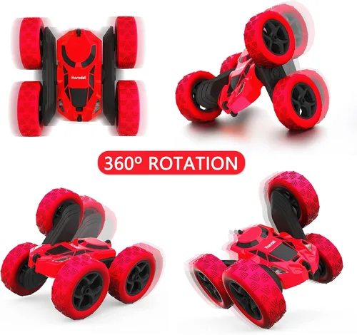 Miniatura 3 de Hamdol Coche de acrobacias a control remoto para niños de 6 a 12 años, auto de control remoto giratorio de 360° con luces LED, vehículo eléctrico