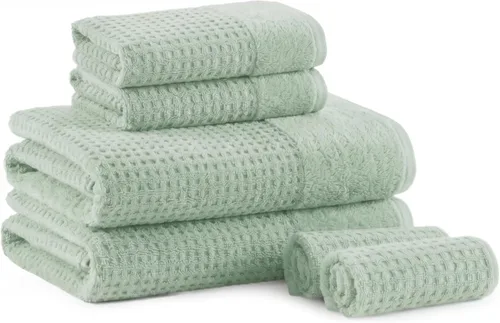 Miniatura 13 de Madison Park Spa Waffle - Juego de toallas de lujo 100 % algodón, tejido de gofre de textura premium, altamente absorbente, secado rápido, ropa