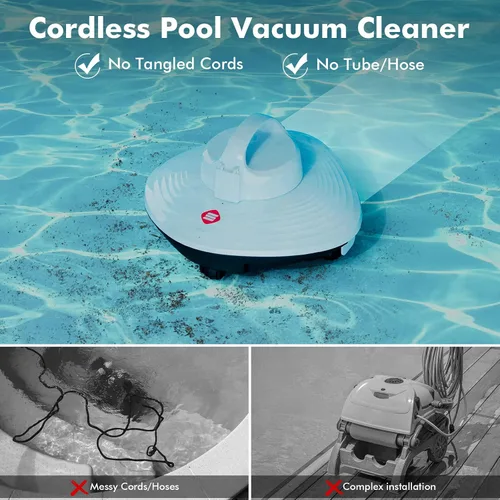 Miniatura 4 de HYDRUS Aspirador robótico inalámbrico para piscina con motor sin escobillas, potente robot de piscina para piscinas sobre el suelo, hasta 90 minutos