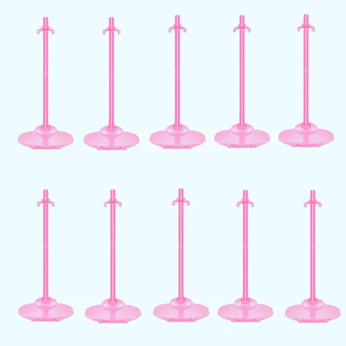 Miniatura 2 de 10 Pcs Doll Display Holders - Mini Stand for 11-13 Inch Dolls & Action Figures - Pink