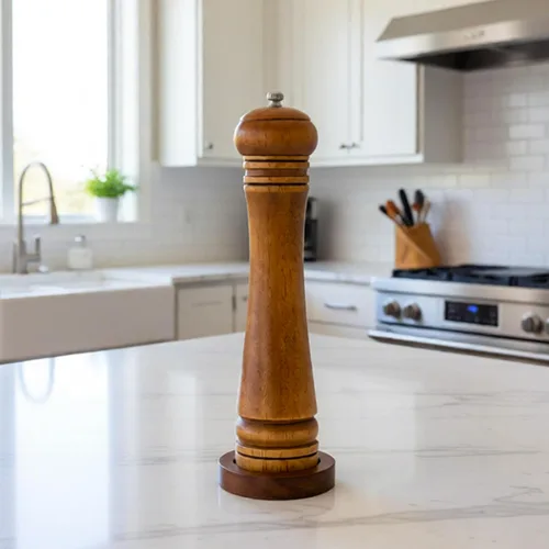 Miniatura 4 de Molinillo de sal y pimienta de madera, molinillo de sal y pimienta, cocteleras de madera de roble con molinillos de cerámica ajustables