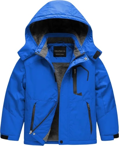 Miniatura 13 de CREATMO US Chaqueta de esquí impermeable para niño, abrigo de nieve cálido para invierno, resistente al viento, chaqueta de lluvia para snowboard