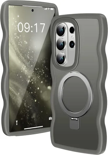 Miniatura 38 de [Soporte magnético y marco ondulado] Funda para Samsung Galaxy S24 Ultra [compatible con MagSafe] [protección militar contra caídas] no amarillenta