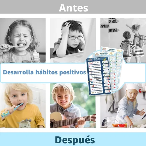 Miniatura 7 de Tabla de rutina de 3 en 1 para dormir/mañana/semana para niños, tabla de tareas magnética para niños pequeños, horario visual para niños, tabla