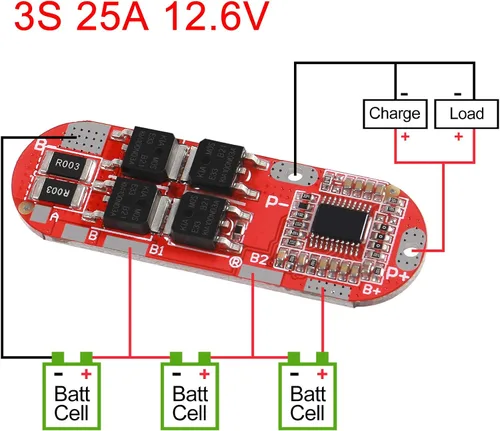 Miniatura 3 de ACEIRMC 2 unids BMS 3S 25A 12.6V placa de protección de batería para li-ion litio 18650 paquetes