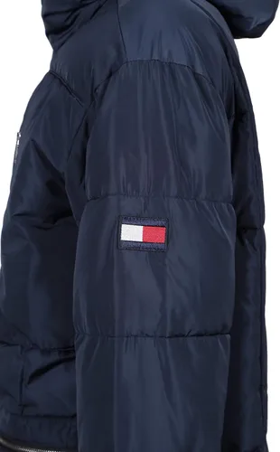 Miniatura 2 de Tommy Hilfiger Parka pesada acolchada con capucha Sherpa para hombre, Blanco