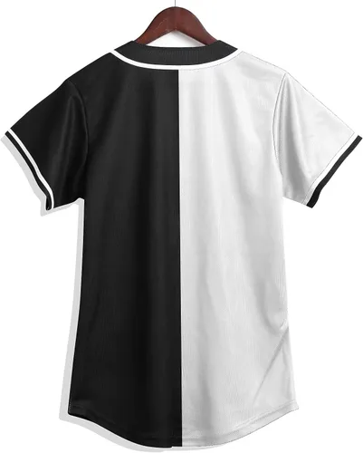 Miniatura 2 de Amzdest Ropa de los años 90 para mujer, traje unisex de hip hop para fiesta, camiseta de béisbol Bel Air, camisa de manga corta con botones