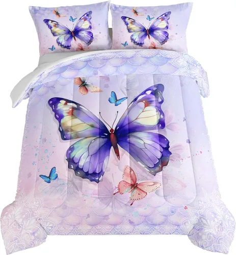 Miniatura 24 de HOSIMA Juego de edredón individual de Axolotl, ropa de cama linda con animales, decoración de habitación para niñas adolescentes, té de leche