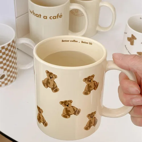 Miniatura 4 de Lindas Tazas Vintage de Oso de Dibujos Animados de Cerámica Taza de Café Taza de Agua 350ml/12oz Divertido Regalo de Novedad para Mujeres Chicas