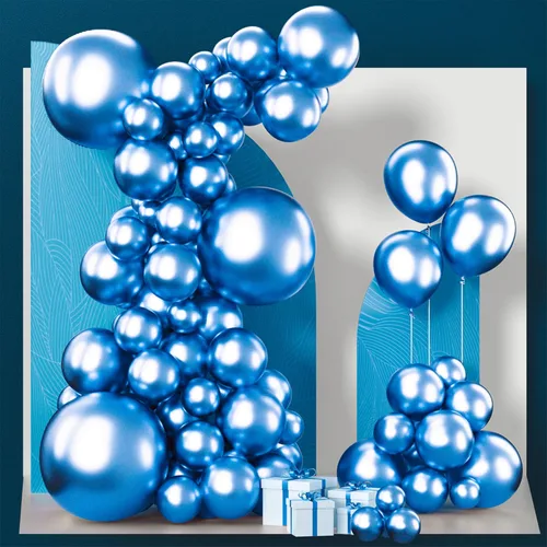 Miniatura 184 de PartyWoo Globos de color azul pizarra, 100 unidades, diferentes tamaños, paquete de 18, 12, 10, 5 pulgadas, azul marino, azul polvoriento, bohemio