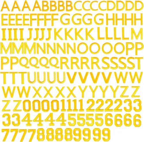 Miniatura 13 de GYGYL - 72 parches de letras y números para planchar, parches de letras blancas del alfabeto bordado de la A a la Z, apliques de números del 0 al 9