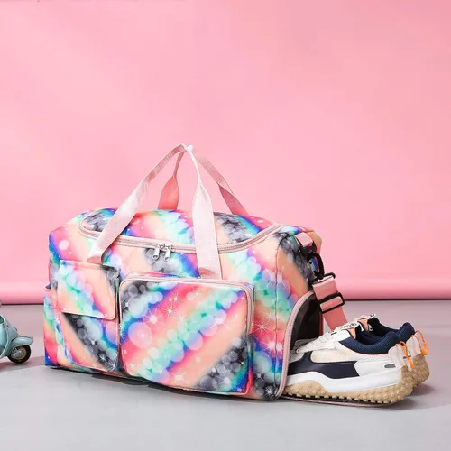 Miniatura 284 de Pequeña bolsa de gimnasio para mujer, bolsa de viaje con compartimento para zapatos