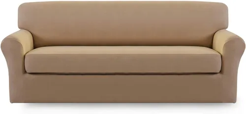 Easy-Going Funda Elástica de Microfibra para Sofá de 2 Piezas – Cubierta de Sofá Ajustada Suave de Spandex, Protector de Muebles Lavable con Parte