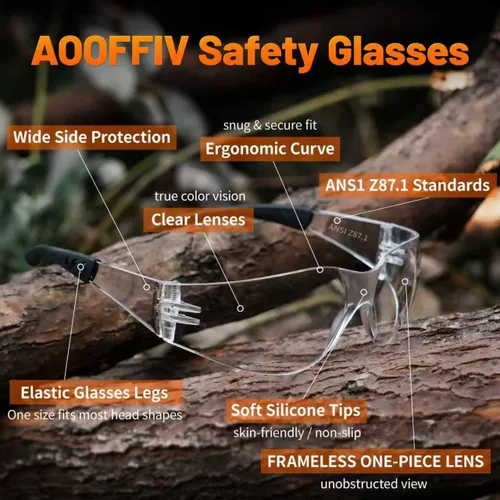 Miniatura 2 de Gafas de seguridad transparentes a granel de 100, lentes resistentes a impactos ANSI Z87.1, protección ocular para laboratorio, construcción 40