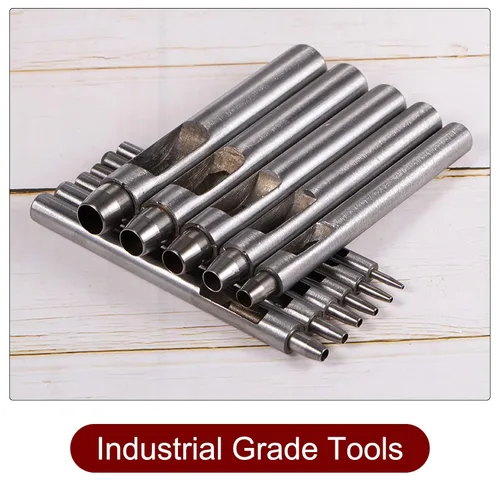 Miniatura 5 de HARFINGTON 2 piezas de perforador de cuero de 0.098 in recto, redondo, ojal, remache a presión, fijador para cuero, artesanía, ropa, bolso, cortina
