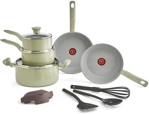 Miniatura 7 de T-fal Sartén antiadherente de cerámica reciclada de 12 pulgadas, apto para horno 350F, ollas y sartenes, utensilios de cocina verde