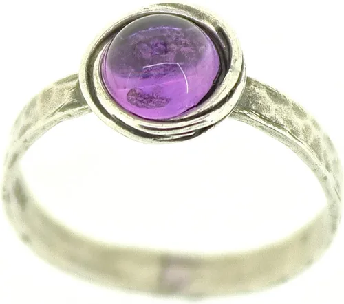 Miniatura 39 de Anillo de plata de ley con piedras preciosas para mujer, anillo apilable de piedra martillada, anillo de piedra natal