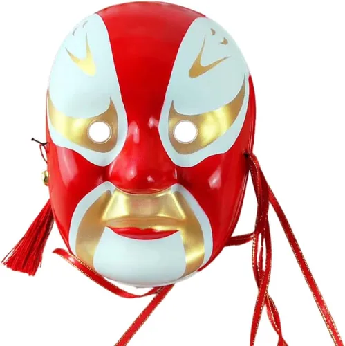 Miniatura 9 de Máscara de la ópera de Beijing, máscara de cosplay, disfraz de Halloween, accesorios para fiestas Guanyu-negro