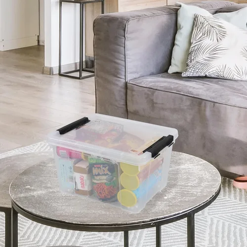 Miniatura 5 de Obstnny 4 paquetes de caja transparente de 22 cuartos de galón con ruedas, contenedor de almacenamiento con tapa de plástico