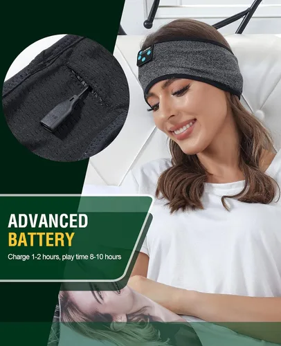 Miniatura 6 de Auriculares para dormir, audífonos para dormir, auriculares con diadema Bluetooth, cómodos auriculares para dormir de lado con altavoces estéreo
