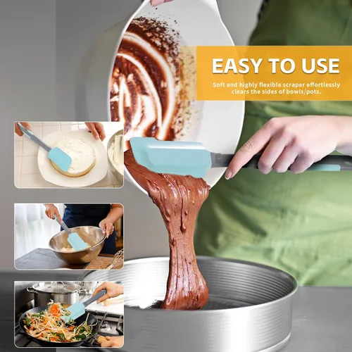 Miniatura 7 de Cepillo y espátula de silicona para untar – Extra largo, resistente al calor, para hornear, raspar, mezclar, barbacoa, parrilla, cocina, cocina