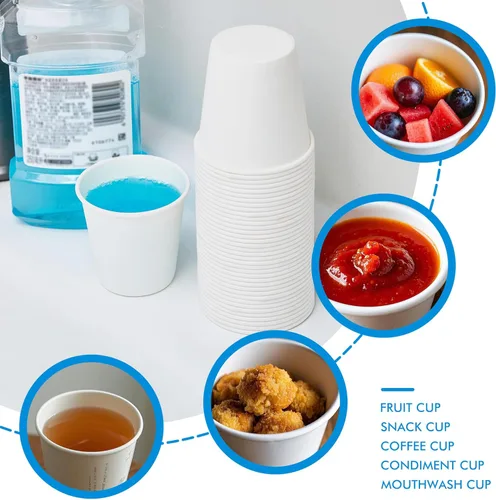 Miniatura 6 de RACETOP Paquete de 300 tazas de café de papel de 3 onzas para baño, vasos desechables para enjuague bucal, vasos de papel pequeños para fiestas