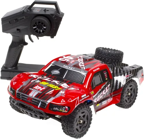 Cheerwing 1:16 escala corto curso RC coche, 40KM/H de alta velocidad 4WD camión de control remoto todoterreno coche de control remoto Rojo