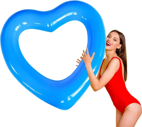 ZHUYNXIR Tubo flotante de piscina con forma de corazón, diversión en el agua, juguetes de fiesta en la playa para niños, accesorios de diseño de