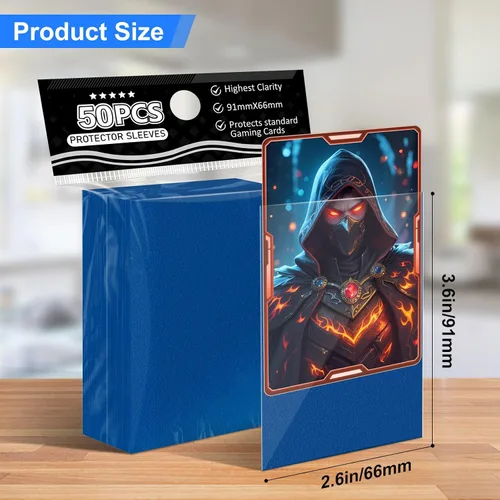 Miniatura 2 de Fundas para tarjetas de color azul nocturno aptas para MTG, 300 piezas de ajuste perfecto, fundas estándar para tarjetas de intercambio, tarjetas