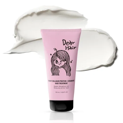 Tratamiento diario de ceramida con proteína de colágeno para cabello seco y dañado, mascarilla acondicionadora profunda con colágeno hidrolizado y