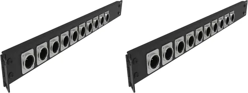 Miniatura 9 de Panel de conexión con bisagras de 12 puertos, pasos/orificios, conectores tipo D de 1U de 19 pulgadas para montaje en rack, audio con lado