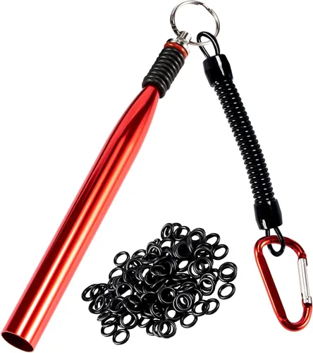 Miniatura 20 de Herramienta de aparejo loco, aparejos de cebo de pesca, herramienta de anillo de aparejo loco con 70 juntas tóricas de gusano, kit de gusano loco