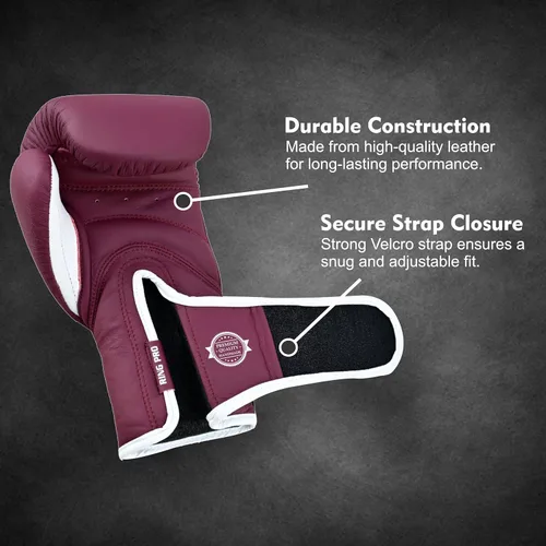 Miniatura 4 de Smash Series - Guantes de boxeo de cuero para hombres y mujeres, guantes de entrenamiento de sparring kickboxing MMA Muay Thai y bolsa pesada
