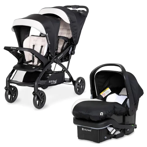 Miniatura 13 de Baby Trend Cochecito de bebé y niño pequeño doble y asiento de coche combo, juego de 2 piezas, Stormy - Cochecito de viaje ligero y compacto