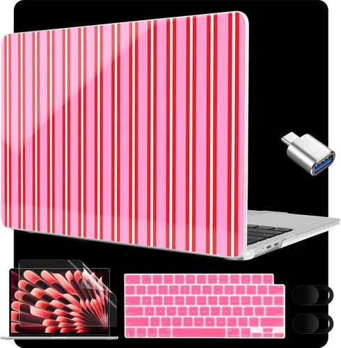 Miniatura 22 de MEEgoodo Funda para MacBook Air M5/M4/M3/M2 de 15 pulgadas 2026 2025 2024 2023, funda compatible con el modelo (A3448/A3241/A3114/A2941)