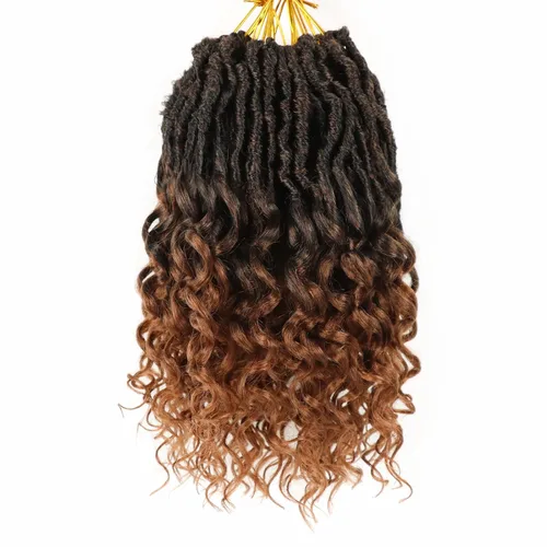 Miniatura 31 de Cabello de ganchillo para mujeres negras Goddess Locs de 14 pulgadas 8 paquetes 613 Locs falsos suaves preenganchados trenzas de ganchillo cabello