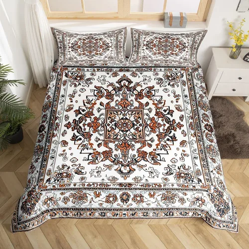Miniatura 9 de Erosebridal Juego de ropa de cama bohemio individual, funda de edredón de mandala azul verde azulado para hombres y mujeres, funda de edredón retro