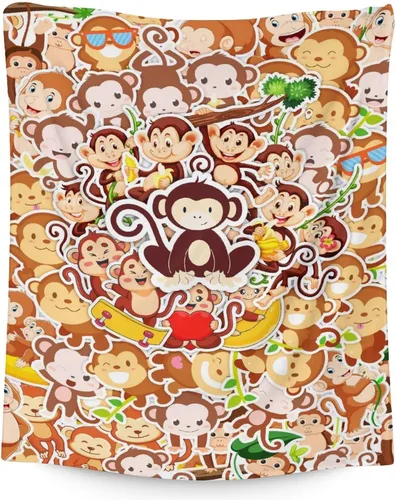 Miniatura 11 de Manta de mono para niñas pequeñas, tamaño de regazo de 30 x 40 pulgadas, manta de felpa suave y peluda para regalo, manta negra linda para cama, sofá