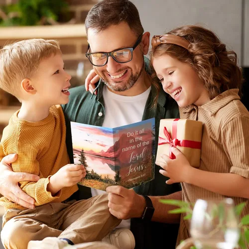 Miniatura 5 de Jetec Paquete de 60 tarjetas de felicitación cristianas religiosas de 4 x 6 pulgadas con aliento de las escrituras, tarjetas de cumpleaños