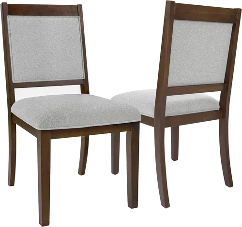 Miniatura 16 de Homepop Silla de comedor con detalle festoneado, sillas de comedor Parsons tapizadas, muebles decorativos para el hogar, tejido texturizado crema