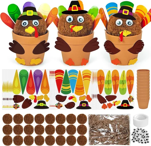 Miniatura 10 de Cinrobiye Juego de 24 kits de manualidades del día de San Patricio, kit de fabricación de macetas de duende para hacer macetas decorativas de duende