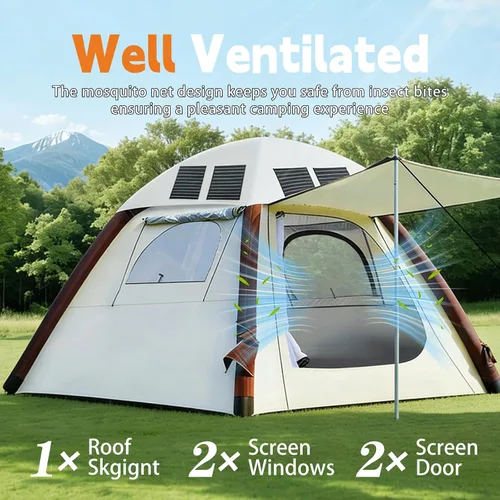 Miniatura 7 de Automatic Tents for Camping 4 Person with Rechargeable Device, Portable Carry 4000mm Waterproof & UV Protection Pop Up Tent, Easy Setup Instant