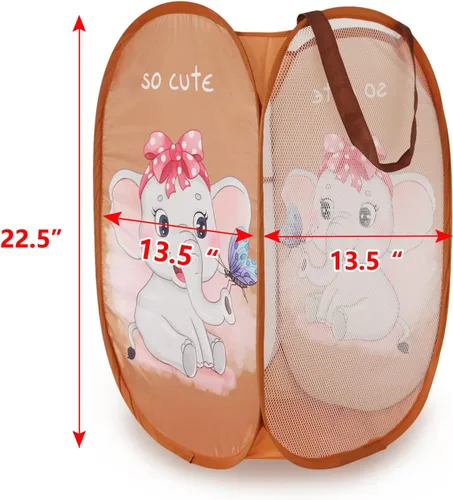 Miniatura 8 de Bolsa de almacenamiento de ropa sucia plegable tierna con imágenes (3)